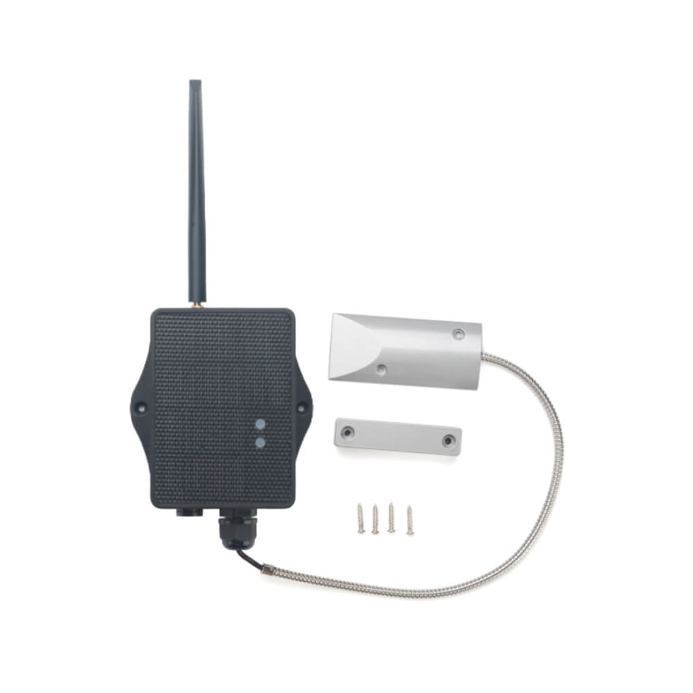 Dragino DS03A NB-IoT cellular door sensor with magnetic contact and weatherproof enclosure.
