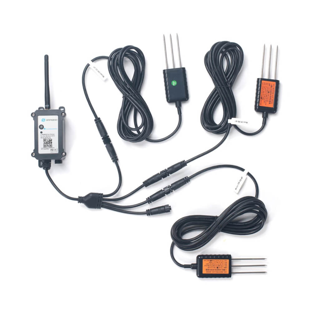 Dragino SE0X LoRaWAN soil moisture, electrical conductivity, and temperature transmitter for precision agriculture.