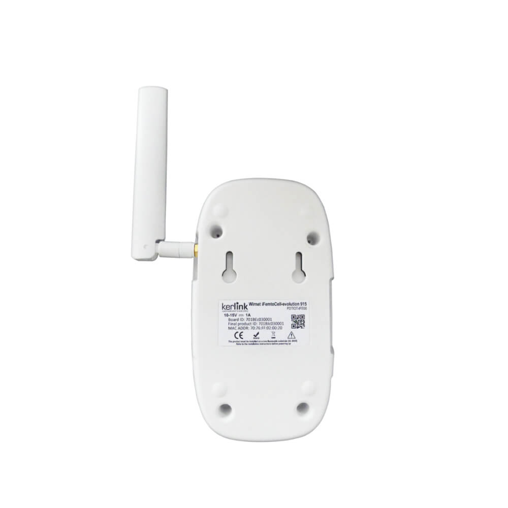 Kerlink Wirnet iFemtoCell-evolution indoor LoRaWAN gateway with 4G cellular backhaul and Ethernet connectivity.
