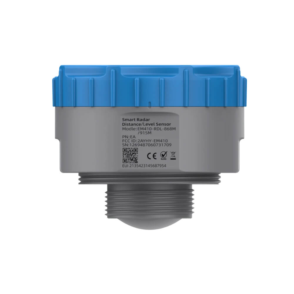 Milesight EM410-RDL Cellular radar distance and level sensor with NB-IoT and LTE-M connectivity and IP68 protection.