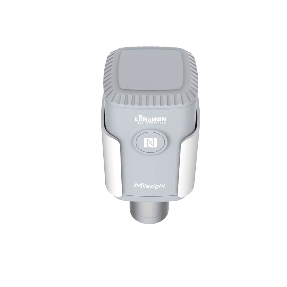 Milesight EM500-CO2 industrial LoRaWAN sensor for monitoring CO2, temperature, humidity, and barometric pressure.