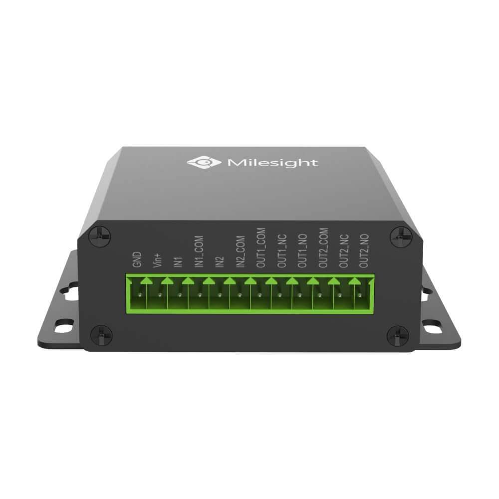 Milesight UC1152 LoRaWAN IoT controller featuring RS232 and RS485 serial ports for industrial data acquisition.