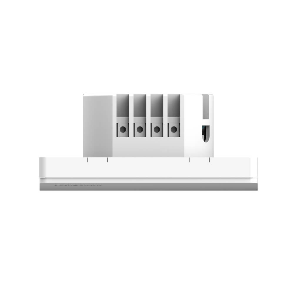 Milesight WS502 dual-button LoRaWAN smart wall switch EU type with independent 2-gang control and energy monitoring.