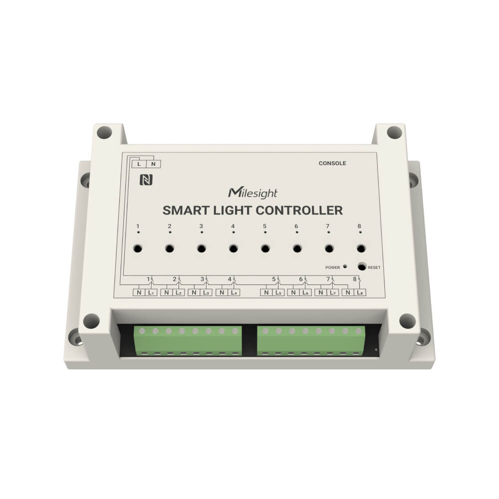 Milesight WS558 LoRaWAN smart light controller LN Type version with 8-channel control and energy monitoring.