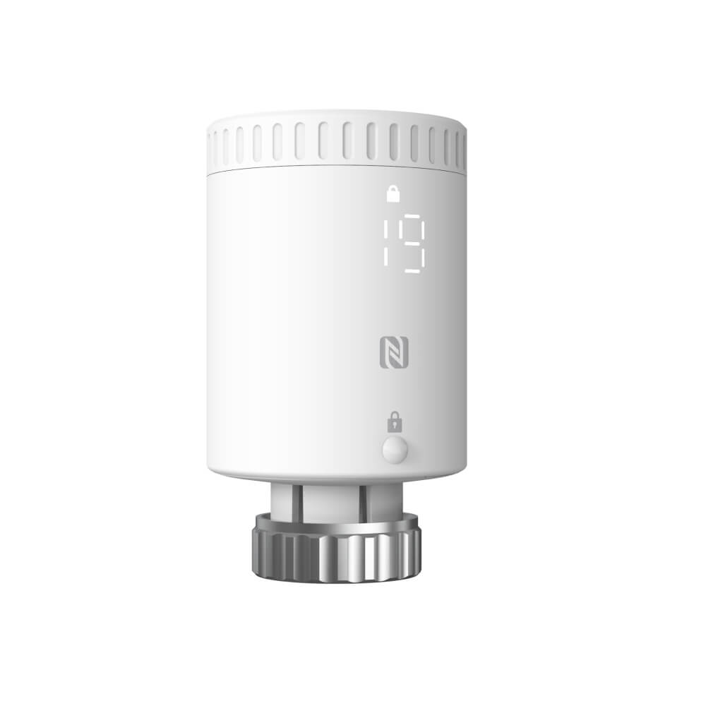 Milesight WT101 LoRaWAN smart radiator thermostat with LED display for automated radiator valve control.