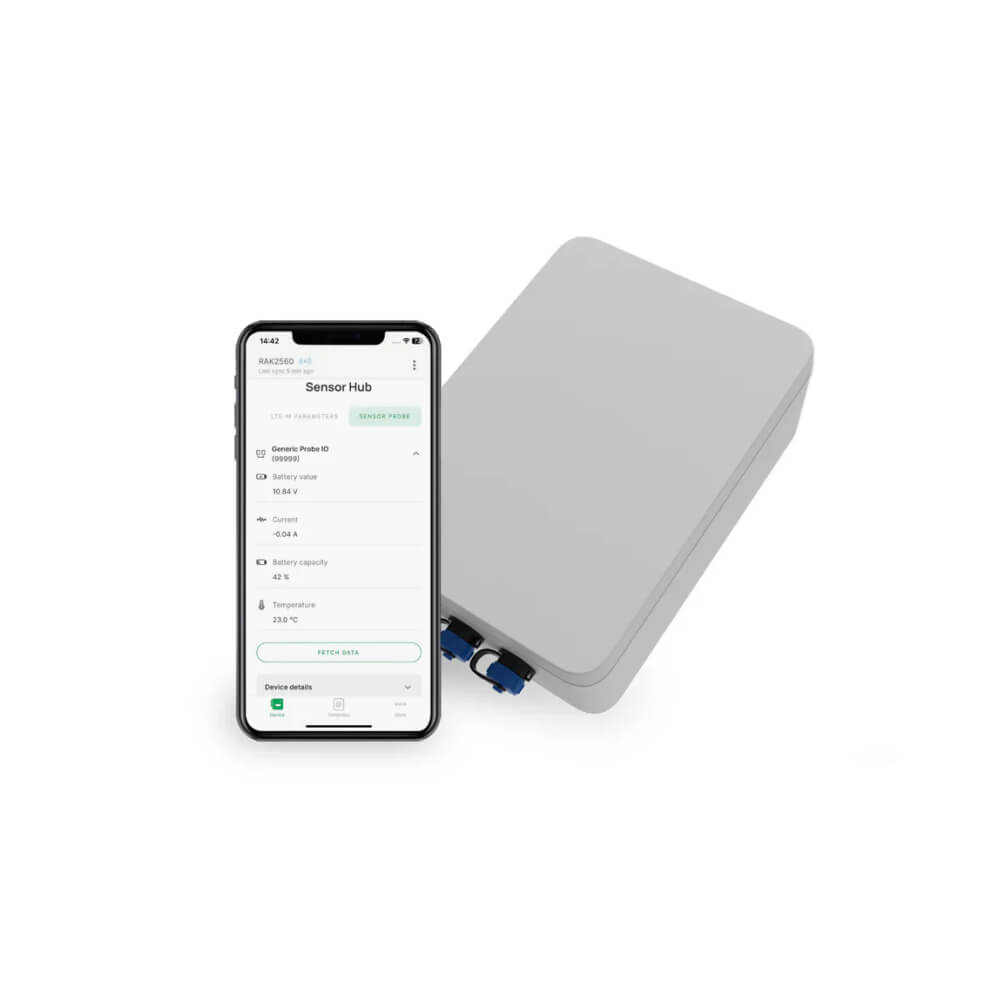 RAK9154 Solar Battery Lite with integrated 5.2Ah battery and solar charge controller for RAK Sensor Hub and WisGate Edge gateways.
