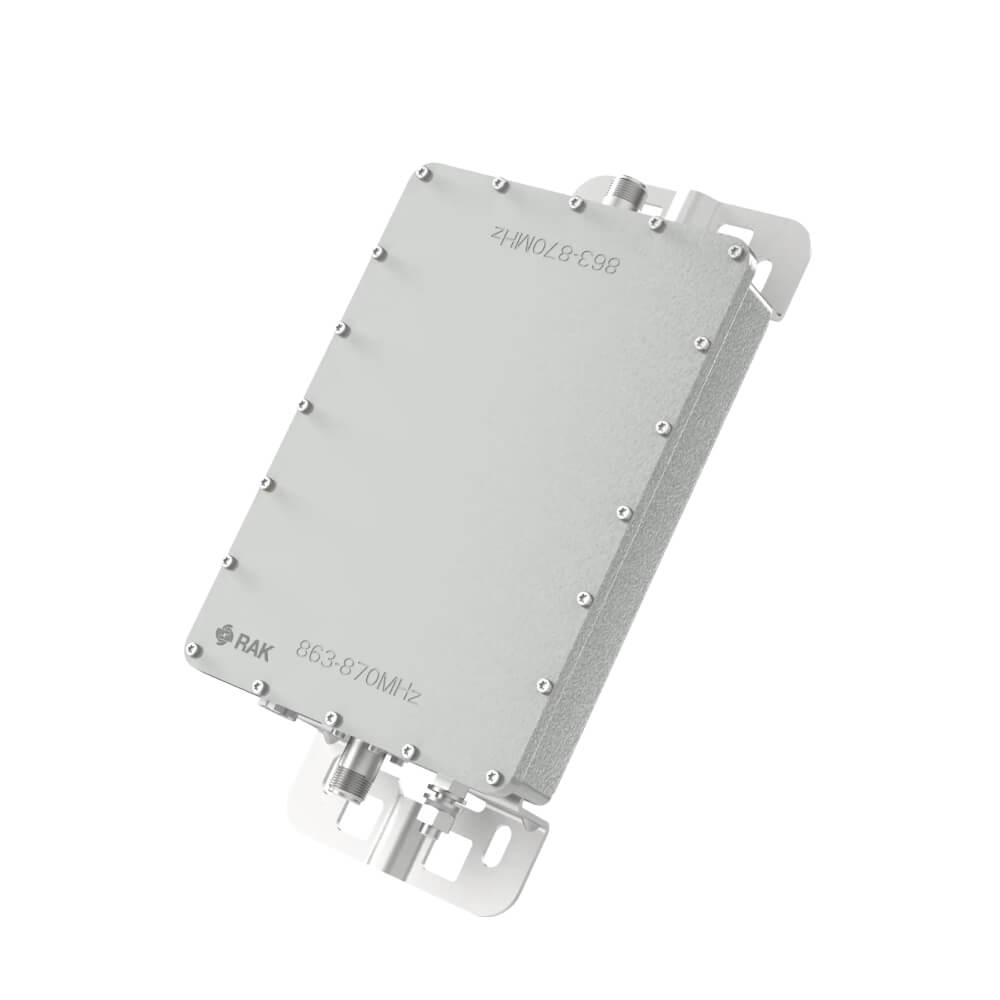 RAK Outdoor Cavity Band-Pass Filter for LoRaWAN gateways with high out-of-band rejection and IP67 rating.