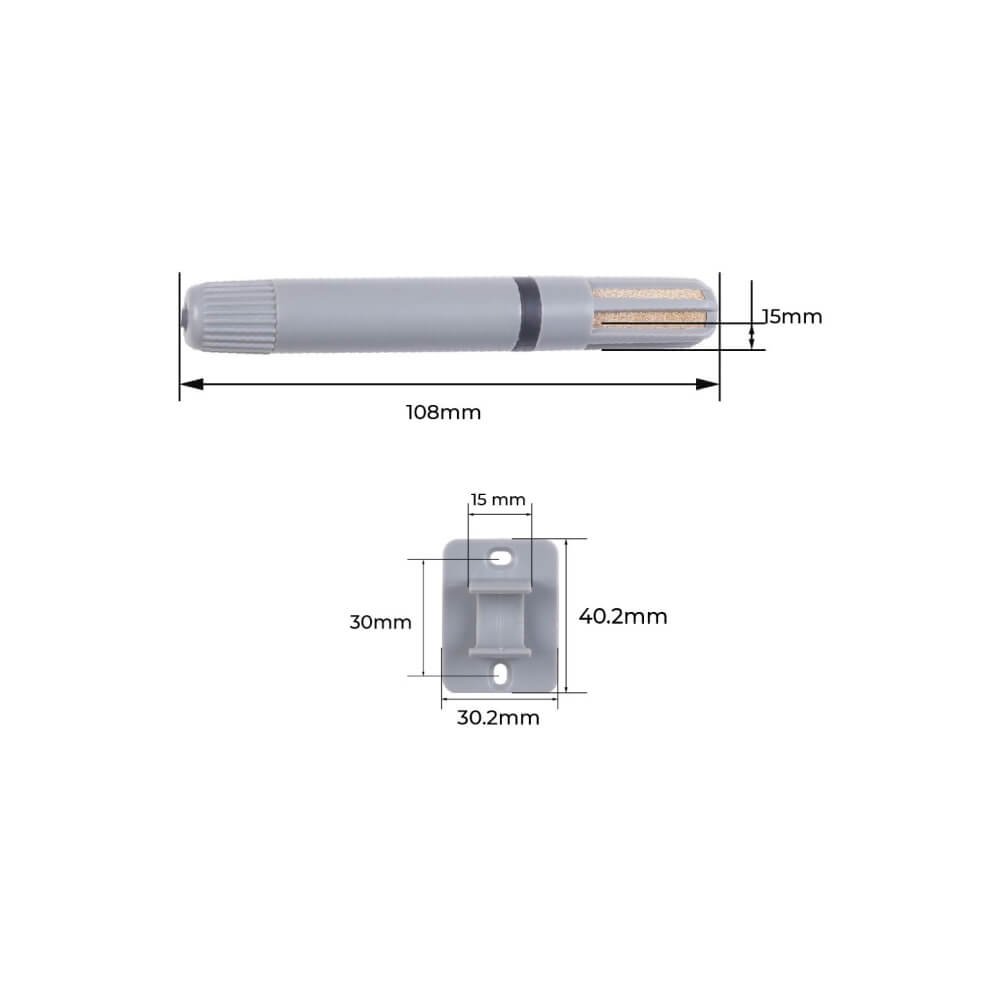 Seeed Studio SenseCAP S-TH-01 industrial air temperature and humidity sensor with RS485 Modbus RTU interface and aviation connector.