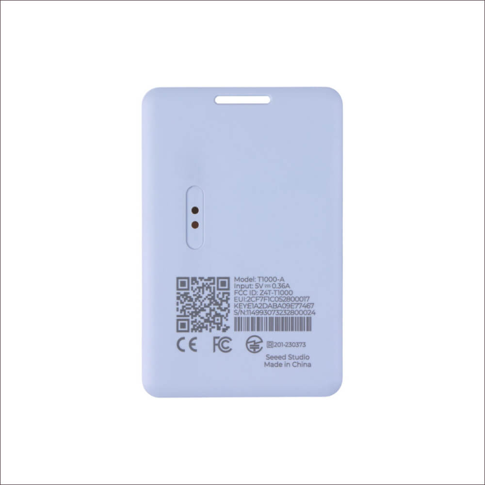 Seeed Studio SenseCAP T1000 LoRaWAN Card Tracker with GPS, WiFi, and BLE for indoor and outdoor asset tracking.