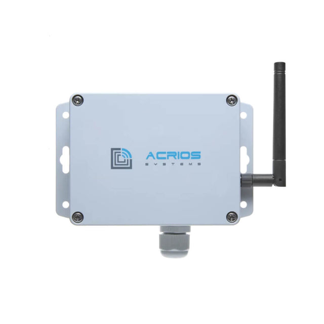 Acrios Wired M-Bus to LoRaWAN converter for remote reading of electricity, water, and heat meters.