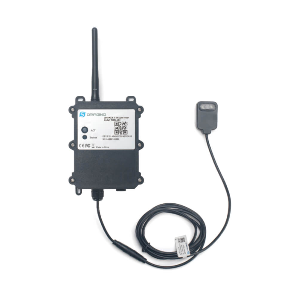 Dragino AIS01 LoRaWAN AI image recognition node for automated water, gas, and power meter reading.