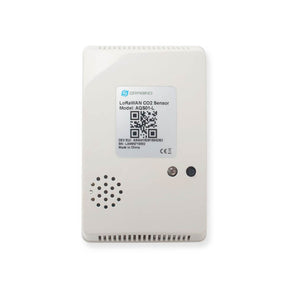 Dragino AQS01-L Indoor LoRaWAN Air Quality Sensor measuring CO2, temperature, humidity, and air pressure.