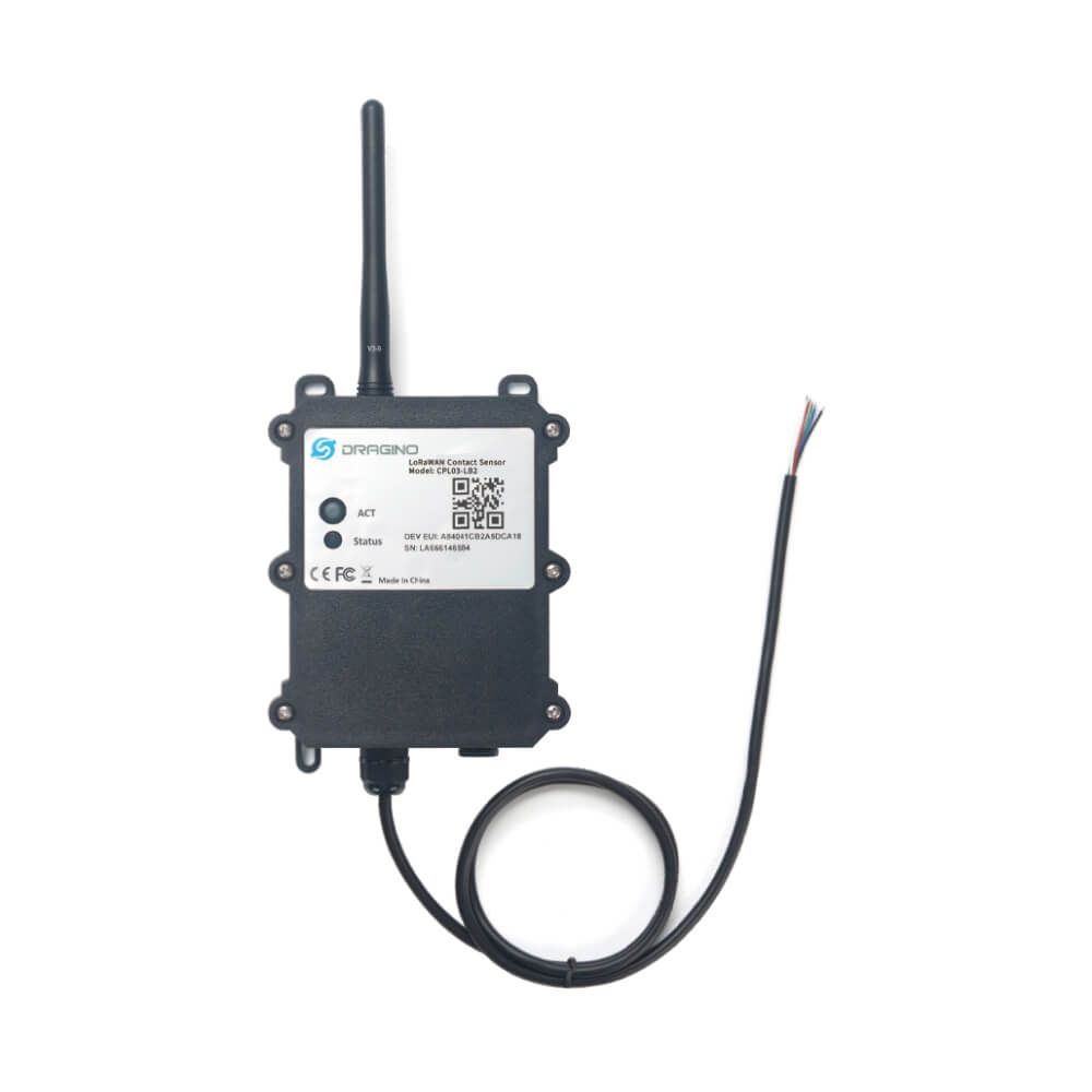 Dragino CPL03 LoRaWAN 3-Channel Contact Sensor for industrial dry contact monitoring and pulse counting.
