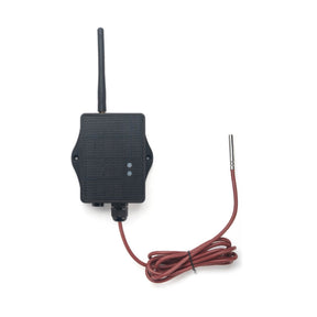 Dragino D20 NB-IoT cellular temperature sensor with stainless steel probe and IP66 enclosure.