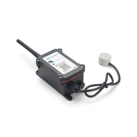 Dragino DDS20 LoRaWAN non-contact ultrasonic liquid level sensor for external tank mounting.