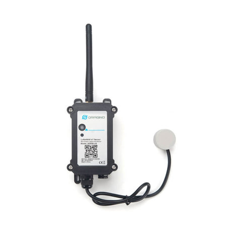 Dragino DDS20 LoRaWAN non-contact ultrasonic liquid level sensor for external tank mounting.