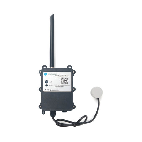 Dragino DDS20 NB-IoT non-contact ultrasonic liquid level sensor for external tank mounting.