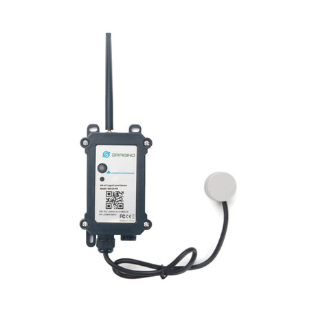 Dragino DDS20 NB-IoT non-contact ultrasonic liquid level sensor for external tank mounting.