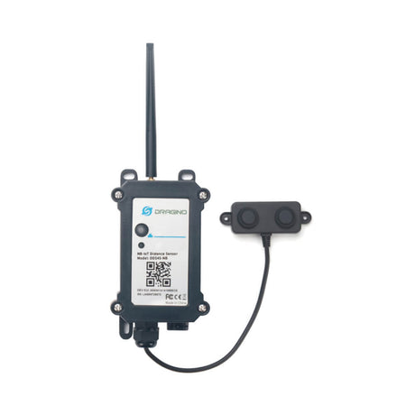 Dragino DDS45 NB-IoT ultrasonic distance sensor with temperature compensation and IP66 enclosure.