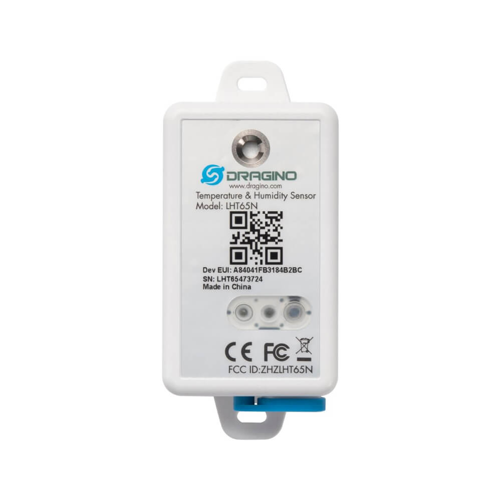 Dragino LHT65N LoRaWAN Temperature and Humidity sensor with built-in data logging and external probe support.