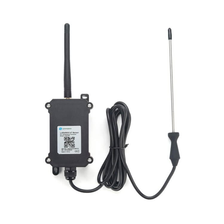 Dragino LTC2-FSA industrial LoRaWAN temperature transmitter with food safety grade PT100 probe.