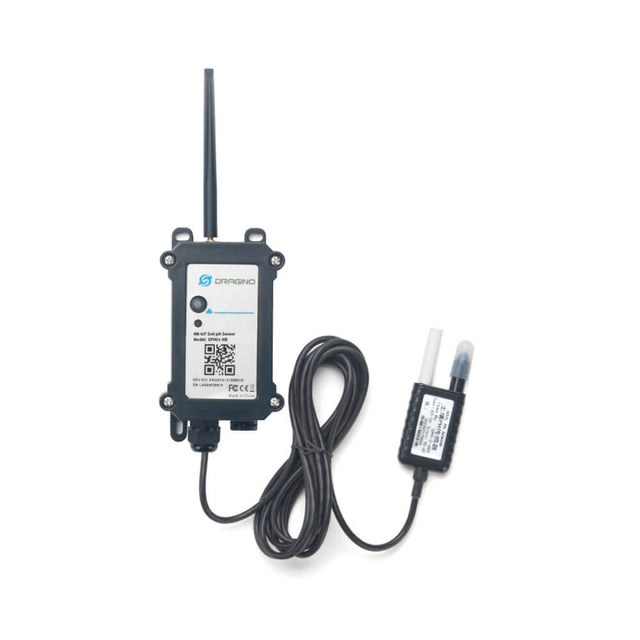 Dragino SPH01 NB-IoT Soil pH and Temperature sensor with IP68 waterproof probe for smart agriculture.