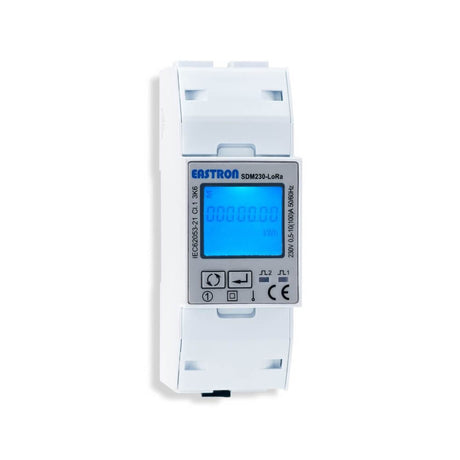 Eastron SDM230-LoRa single-phase LoRaWAN energy meter with 100A direct connection and MID certification.