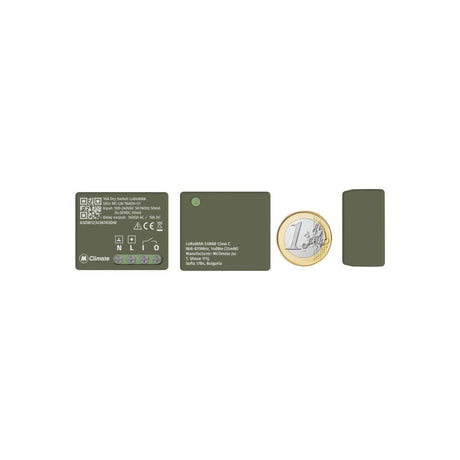MClimate 16A Dry Switch LoRaWAN miniature smart relay for volt-free control and power monitoring.