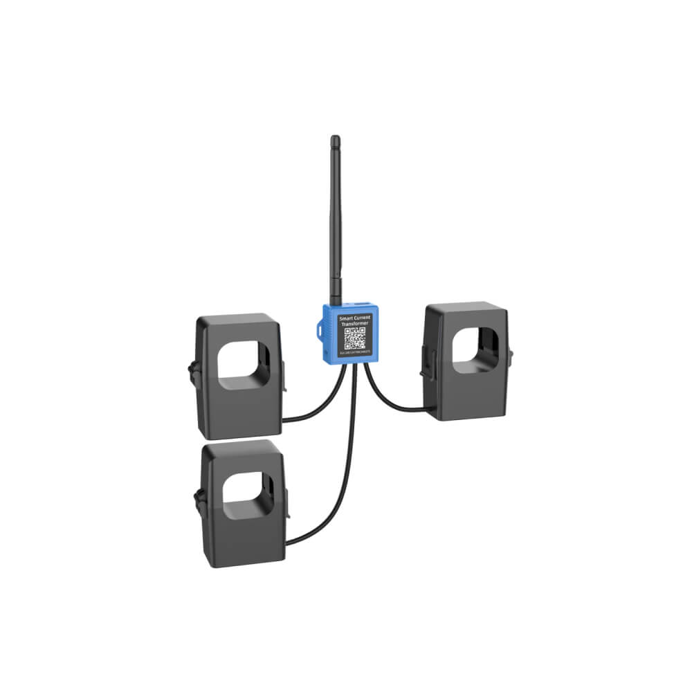 Milesight CT303 self-powered LoRaWAN smart current transformer for non-invasive three-phase energy monitoring.