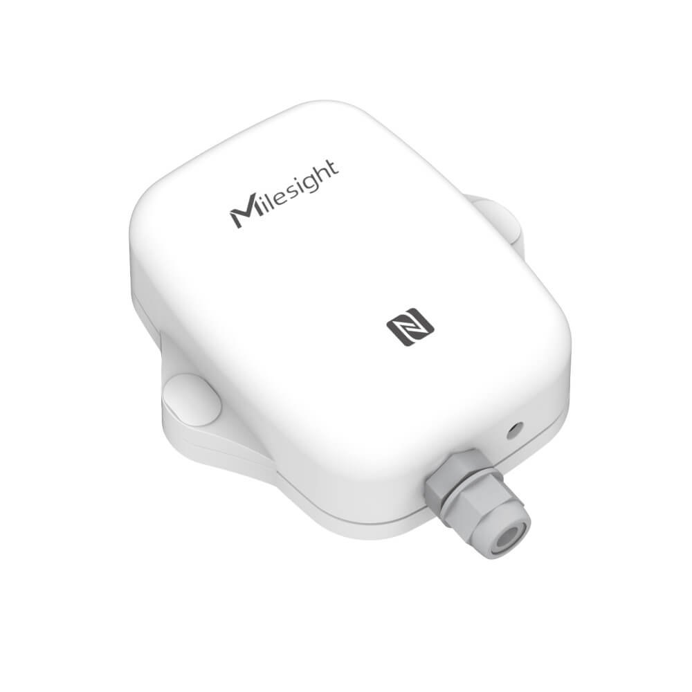 Milesight EM300-SLD LoRaWAN spot leak detection sensor with temperature and humidity monitoring and IP67 enclosure.