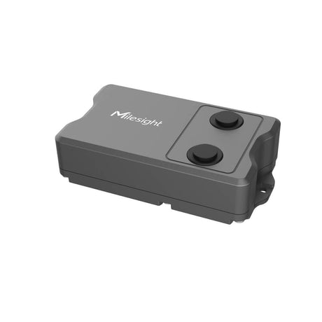 Milesight EM400-MUD industrial NB-IoT ultrasonic distance sensor with IP67 enclosure and dual battery design.