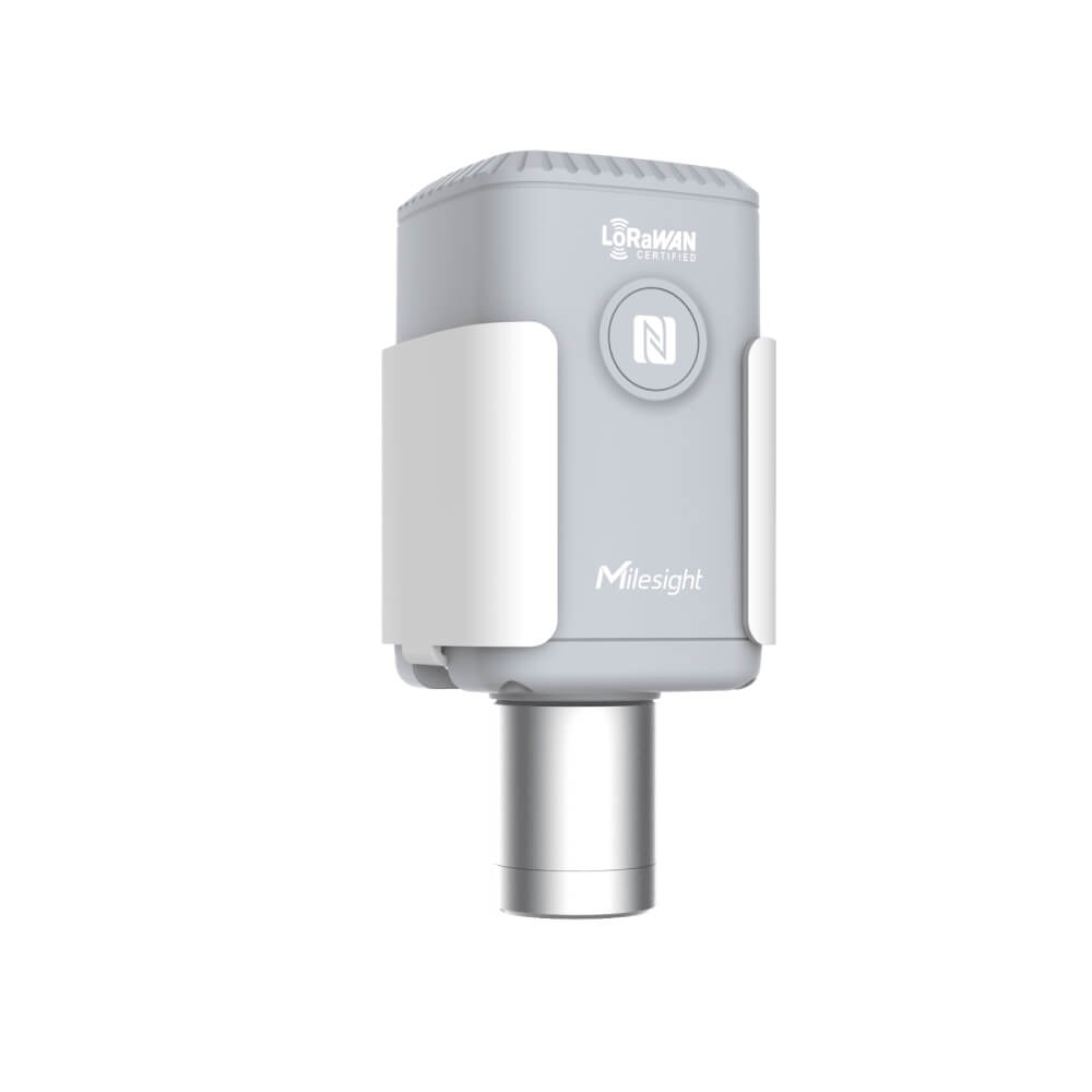 Milesight EM500-CO2 industrial LoRaWAN sensor for monitoring CO2, temperature, humidity, and barometric pressure.