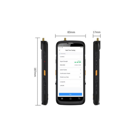 Milesight FT101 LoRaWAN Field Tester with touchscreen display for signal analysis and network coverage verification.