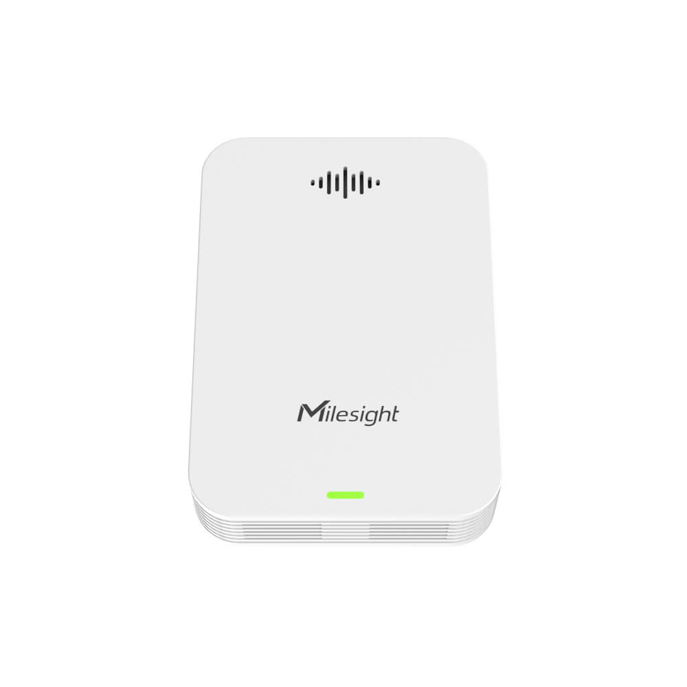 Milesight GS301 4-in-1 LoRaWAN bathroom odor detector for NH3, H2S, temperature, and humidity.