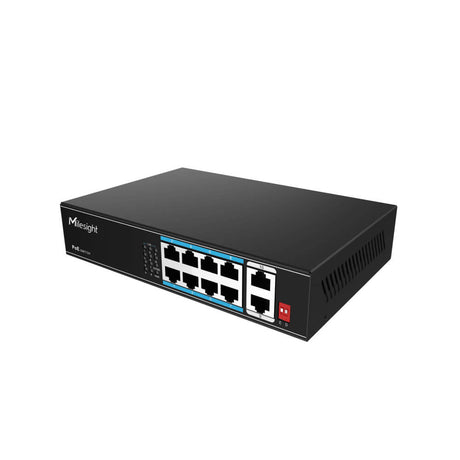 Milesight Industrial PoE Switch Series featuring 4, 8, 16, and 24 port configurations with 250m Extend Mode.