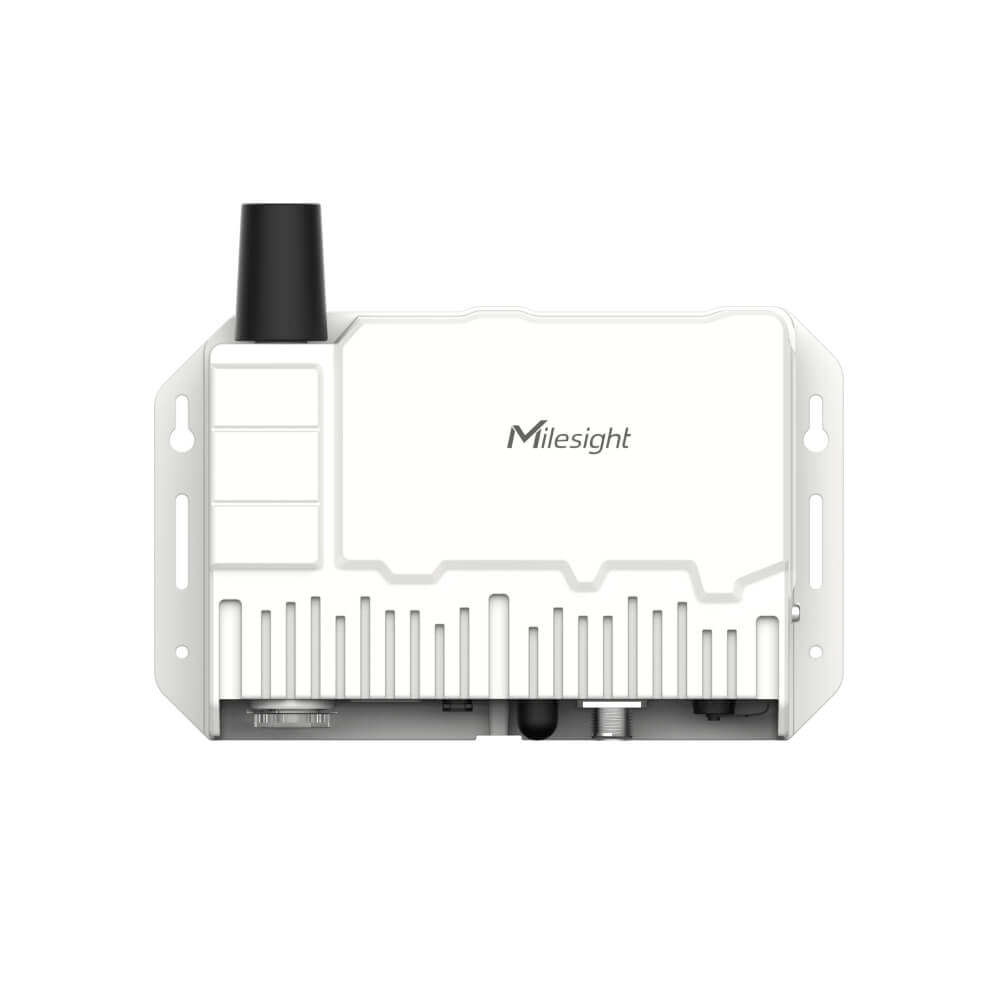Milesight SG50 solar-powered LoRaWAN gateway with integrated solar panel and battery management.