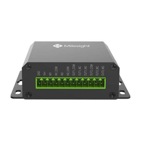 Milesight UC1152 LoRaWAN IoT controller featuring RS232 and RS485 serial ports for industrial data acquisition.