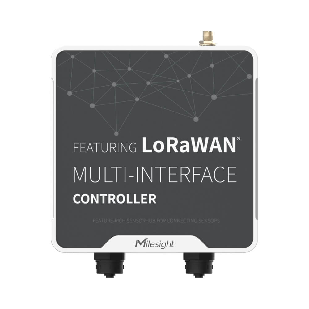 Milesight UC502 battery-powered LoRaWAN IoT controller with IP67 rating and multi-interface support.