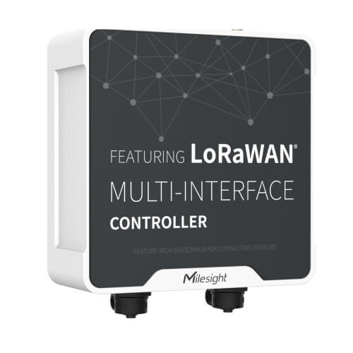 Milesight UC502 LTE cellular multi-interface controller with high-capacity battery and IP68 rating.