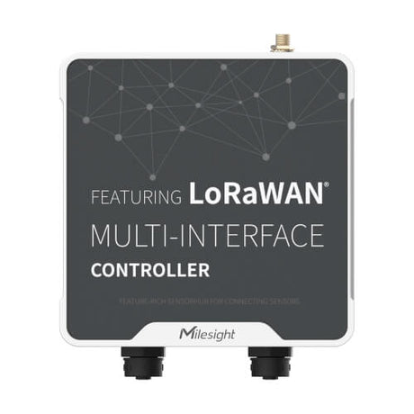 Milesight UC502 LTE cellular multi-interface controller with high-capacity battery and IP68 rating.