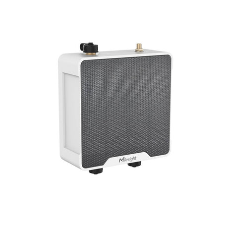 Milesight UC511 solar-powered LoRaWAN solenoid valve controller with IP67 housing and M12 connectors.