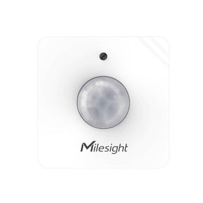 Milesight WS202 LoRaWAN PIR motion and light sensor with compact white enclosure for indoor occupancy monitoring.