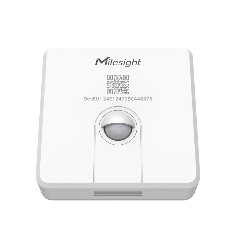 Milesight WS203 LoRaWAN PIR motion sensor with temperature and humidity monitoring and D2D support.