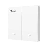 Milesight WS502 dual-button LoRaWAN smart wall switch EU type with independent 2-gang control and energy monitoring.