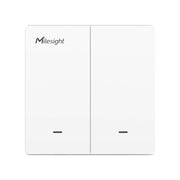 Milesight WS502 dual-button LoRaWAN smart wall switch EU type with independent 2-gang control and energy monitoring.