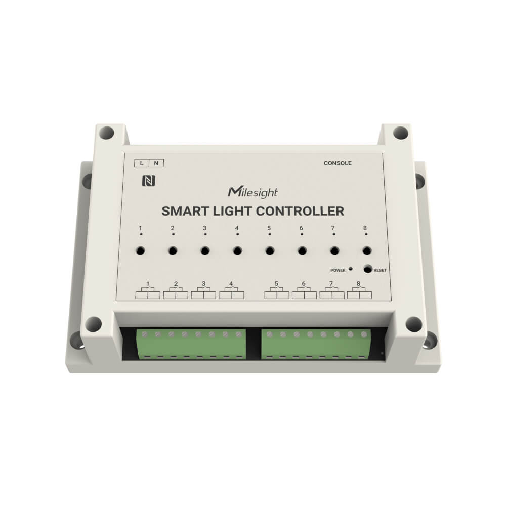Milesight WS558 LoRaWAN smart light controller Switch Type version with 8-channel control and Milesight D2D support.