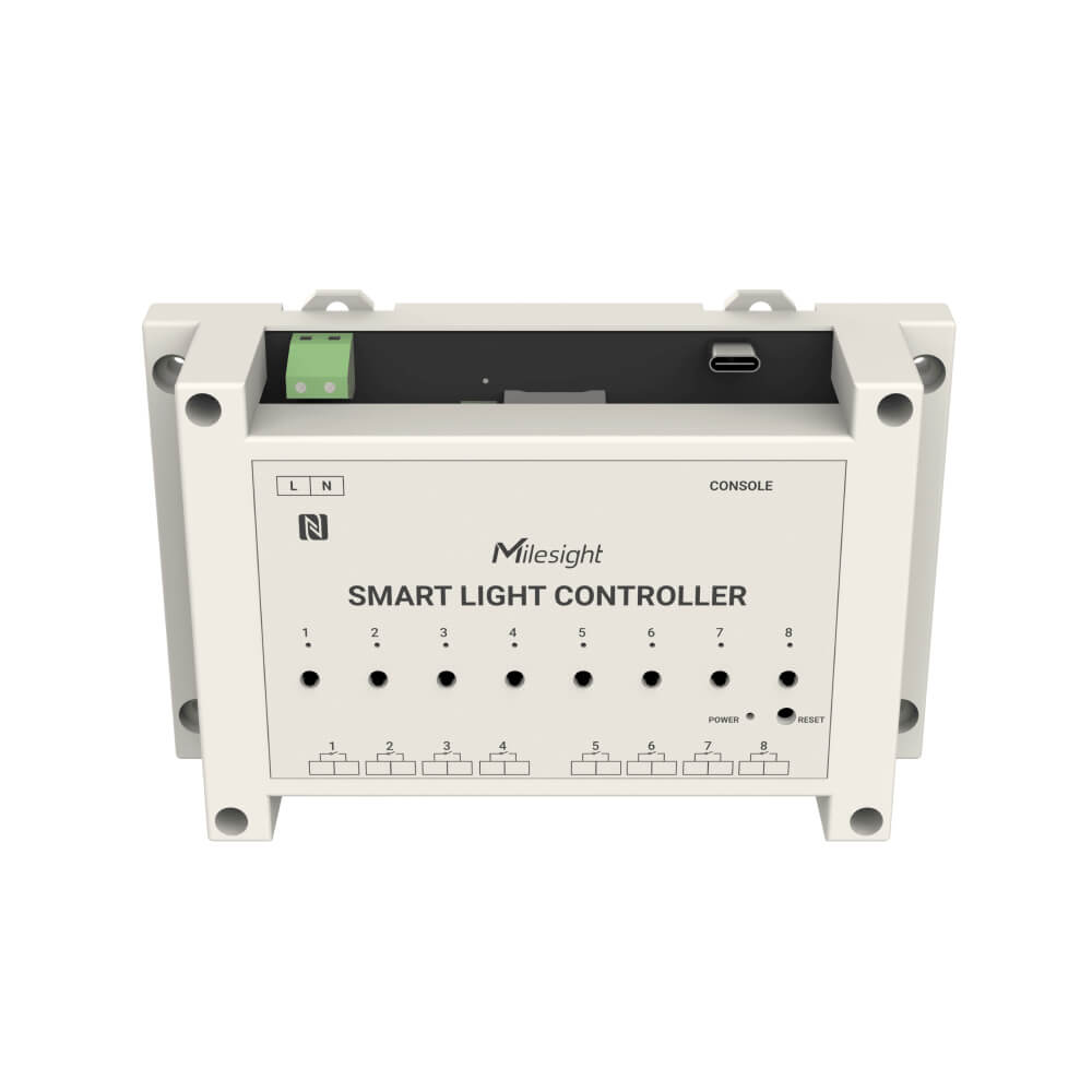 Milesight WS558 LoRaWAN smart light controller Switch Type version with 8-channel control and Milesight D2D support.