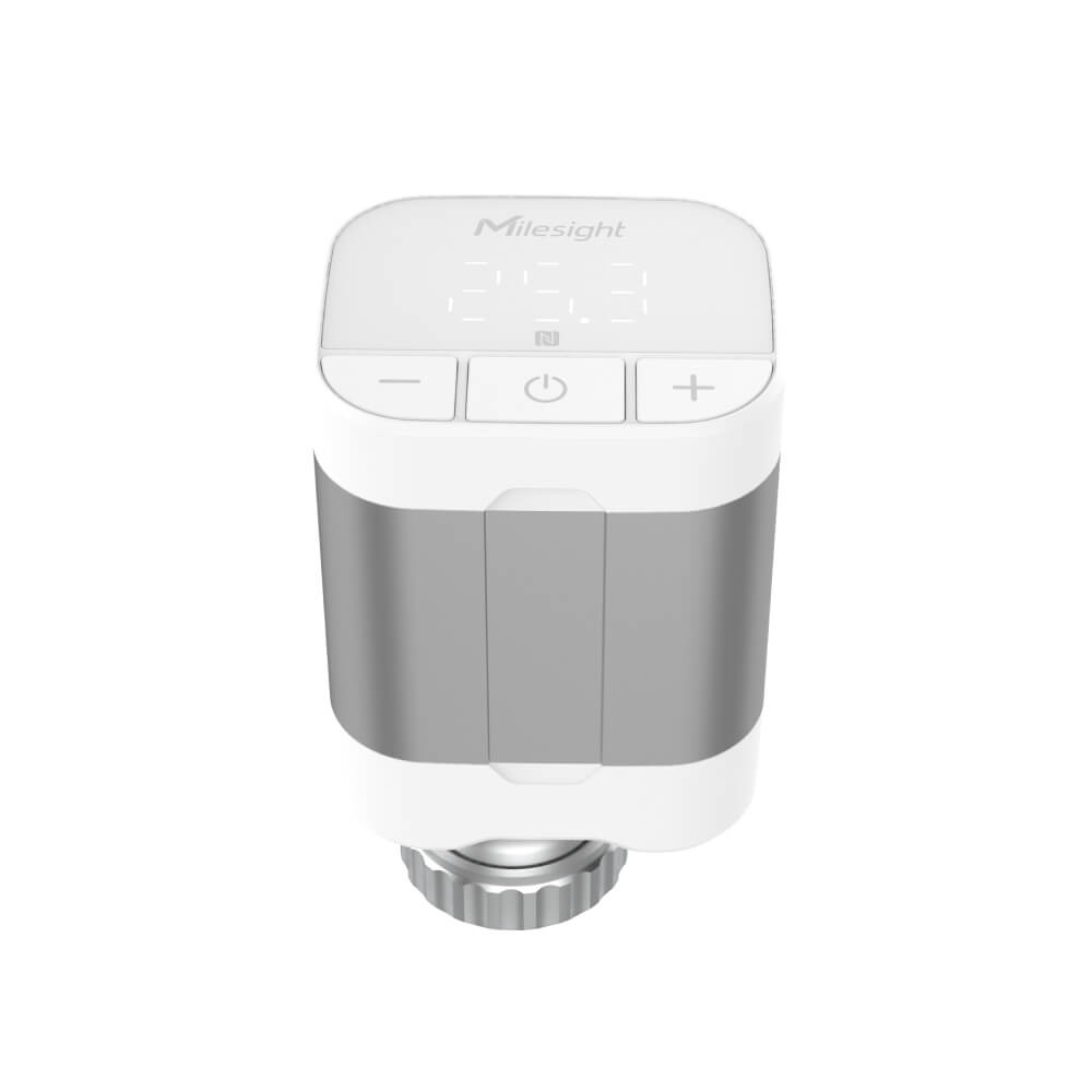 Milesight WT102 self-powered LoRaWAN smart radiator thermostat utilizing thermal energy harvesting.