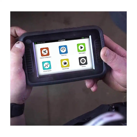 Omega OM-CP-OCTPRO 8-channel portable data acquisition logger with 5-inch color touch screen.