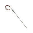 Omega Super OMEGACLAD XL Type K heavy-duty thermocouple probe with transition joint and stainless steel overbraided lead wire.